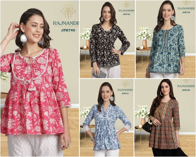 Rajnandini Summer Special Printed Cambric Cotton Ladies Top Wholesale Shop In Surat